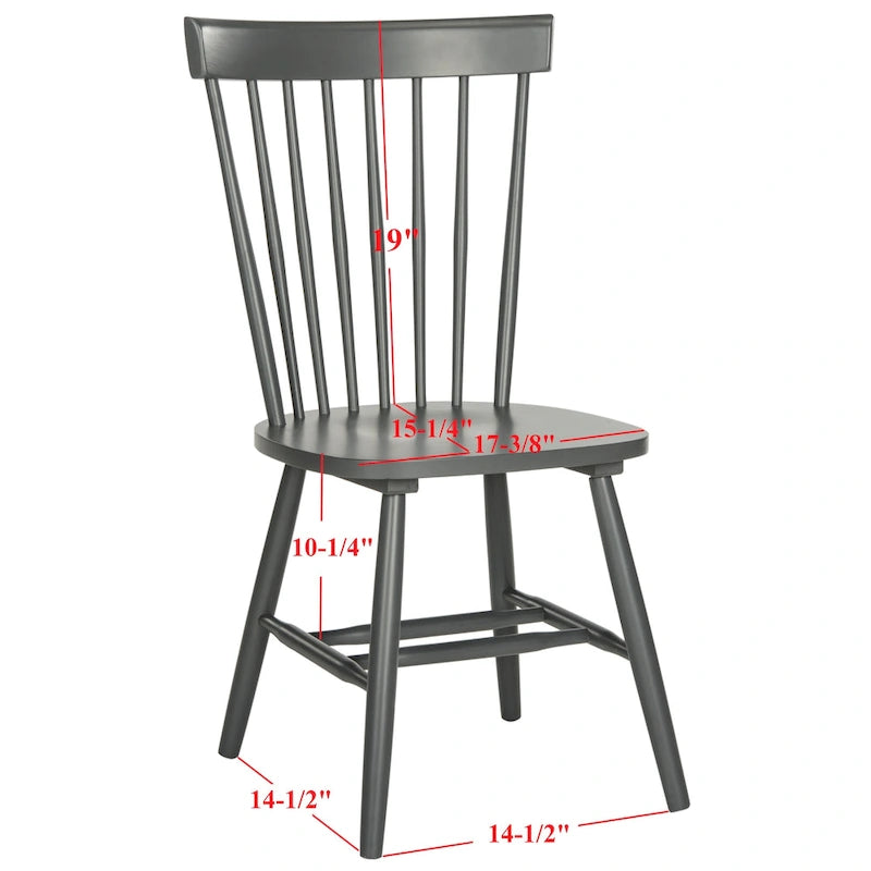 Spindle Solid Wood Dining Chair Set of 2 - 21W x 21D x 36H