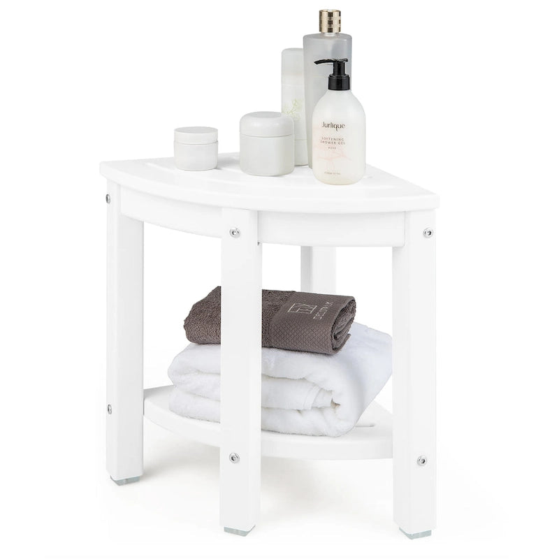 2-Tier Corner Shower Bench Stool Waterproof Bathroom Stool Heavy