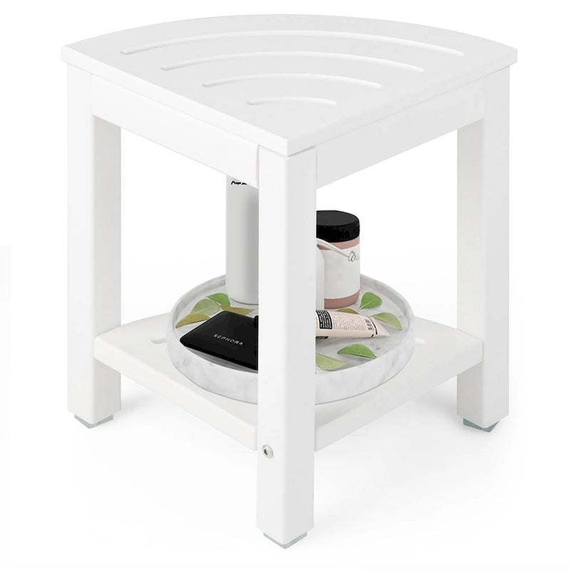 2-Tier Corner Shower Bench Stool Waterproof Bathroom Stool Heavy