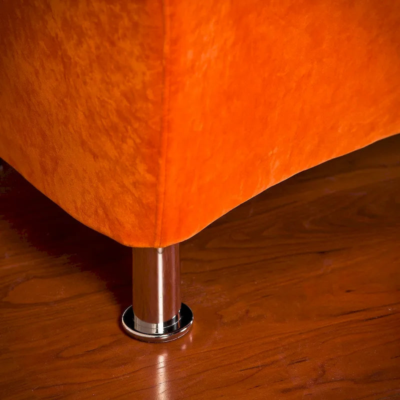 Modern Orange Microfiber Accent Chair by