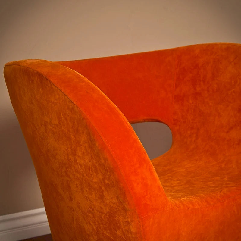 Modern Orange Microfiber Accent Chair by
