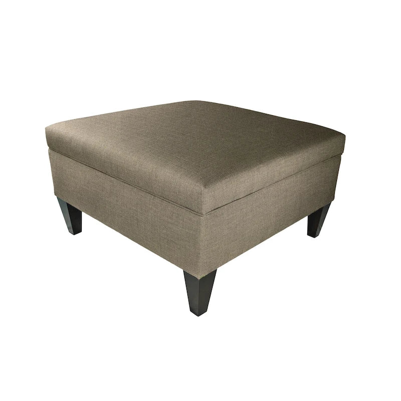 Manhattan Espresso Upholstered Organizational Cocktail Ottoman Table