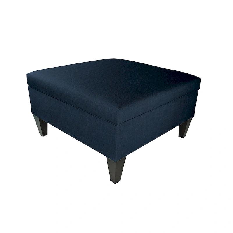 Manhattan Espresso Upholstered Organizational Cocktail Ottoman Table