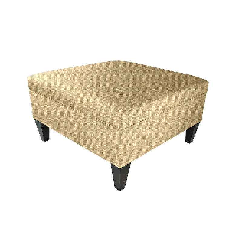 Manhattan Espresso Upholstered Organizational Cocktail Ottoman Table