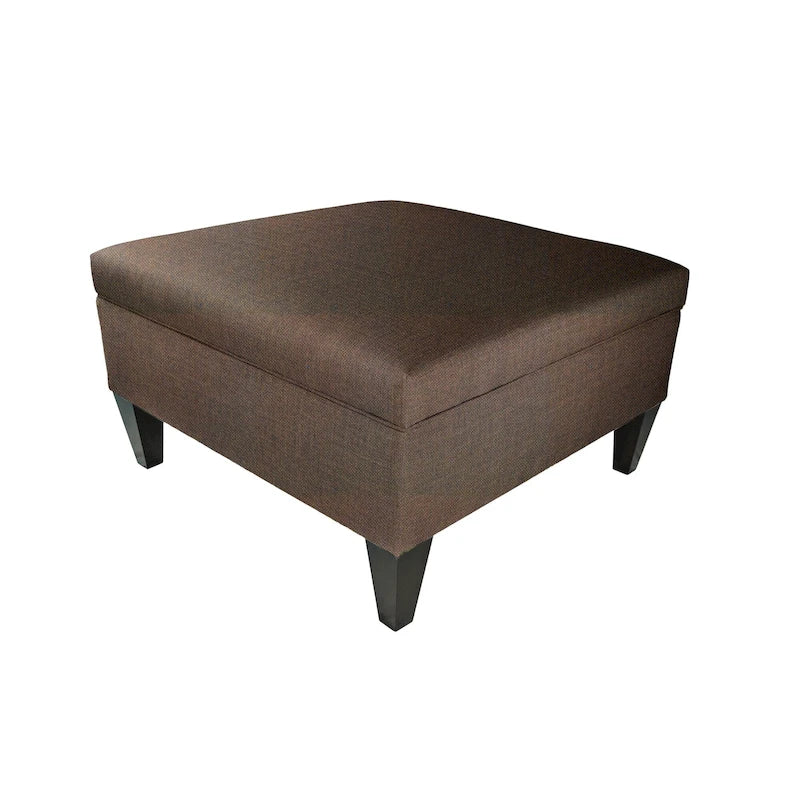 Manhattan Espresso Upholstered Organizational Cocktail Ottoman Table