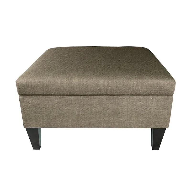 Manhattan Espresso Upholstered Organizational Cocktail Ottoman Table