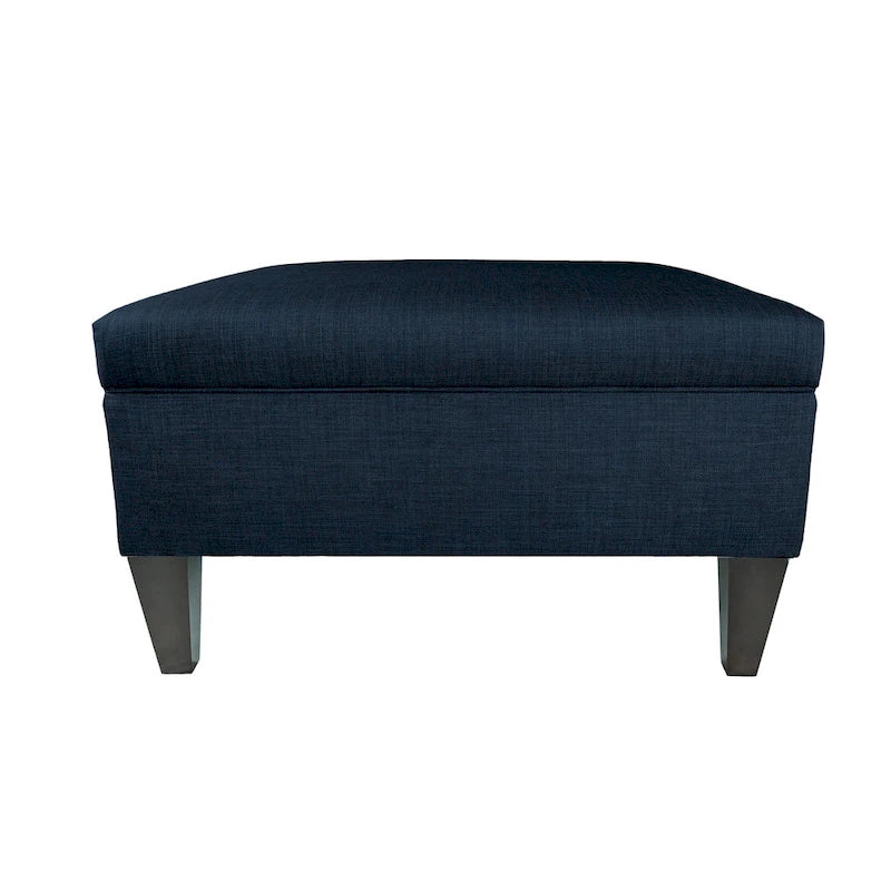 Manhattan Espresso Upholstered Organizational Cocktail Ottoman Table