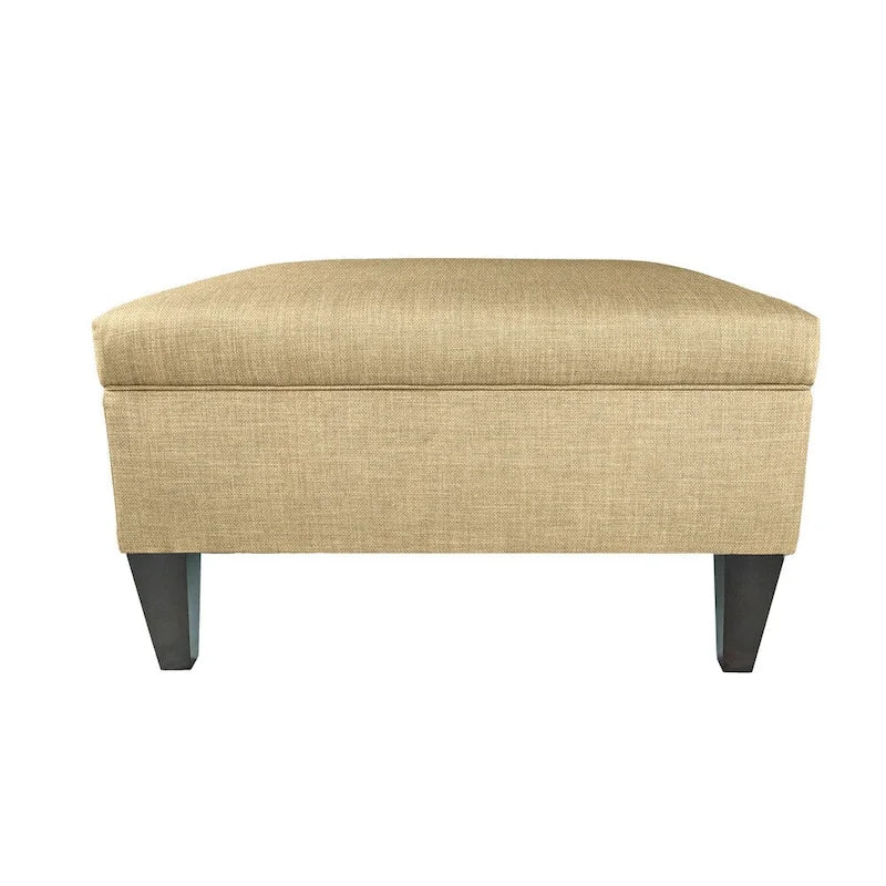 Manhattan Espresso Upholstered Organizational Cocktail Ottoman Table