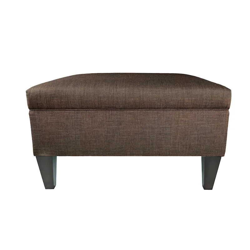 Manhattan Espresso Upholstered Organizational Cocktail Ottoman Table