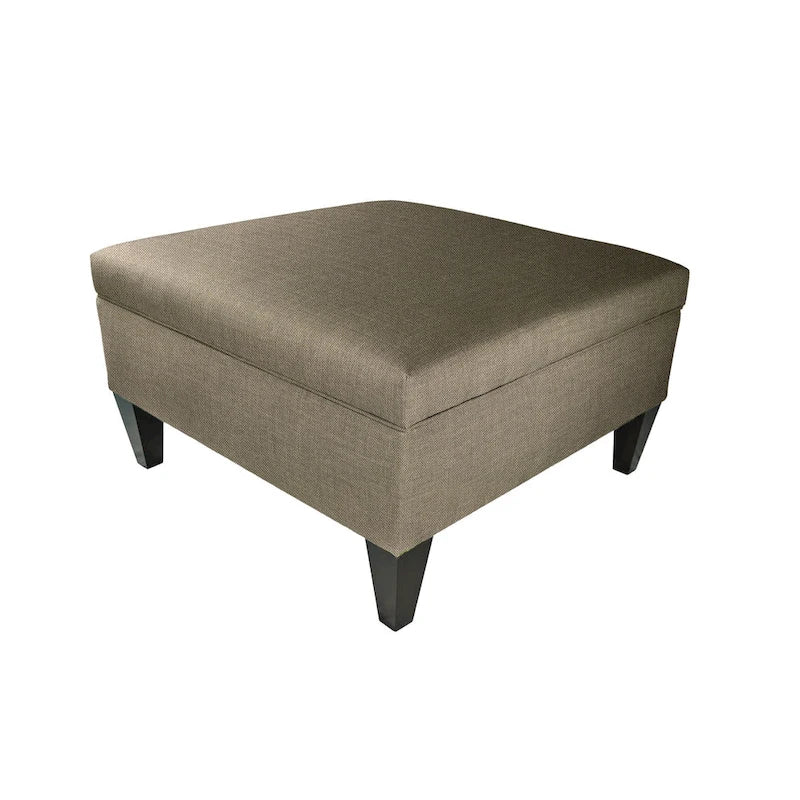 Manhattan Espresso Upholstered Organizational Cocktail Ottoman Table