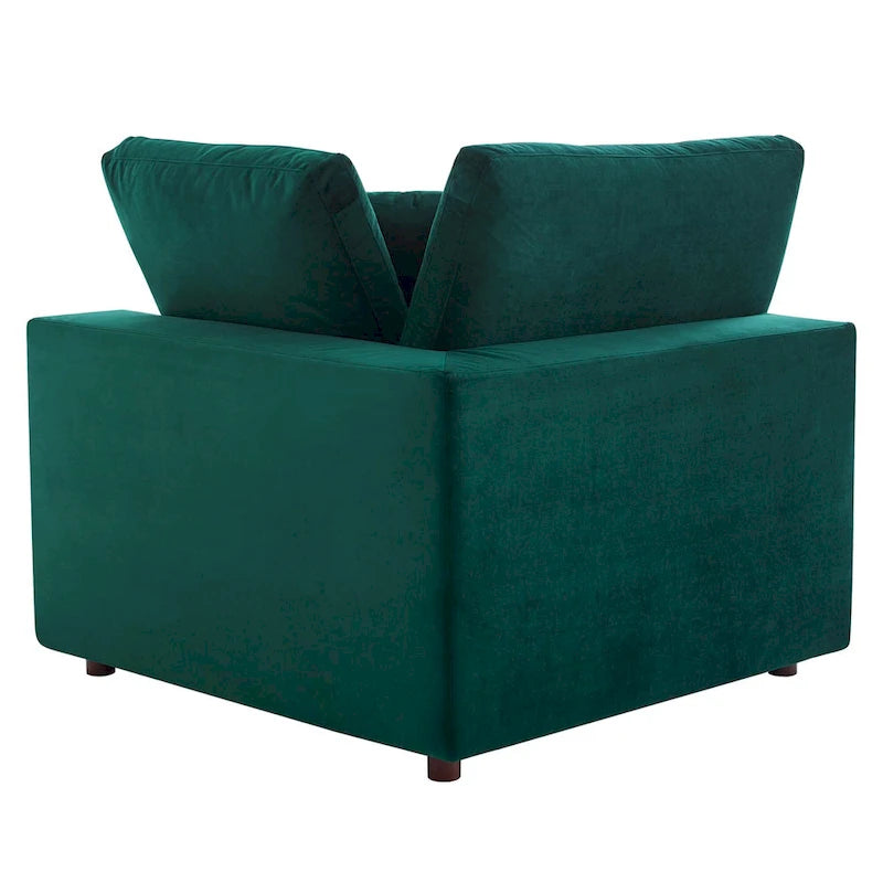 Down Filled Overstuffed Performance Velvet Corner Chair
