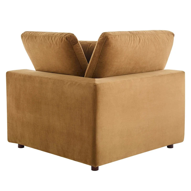 Down Filled Overstuffed Performance Velvet Corner Chair