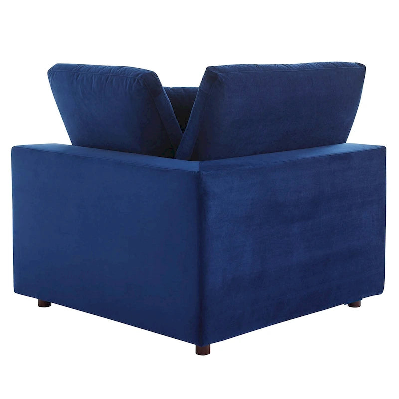 Down Filled Overstuffed Performance Velvet Corner Chair