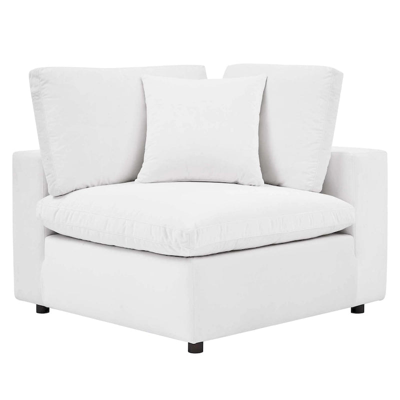 Down Filled Overstuffed Performance Velvet Corner Chair