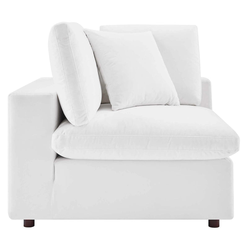 Down Filled Overstuffed Performance Velvet Corner Chair