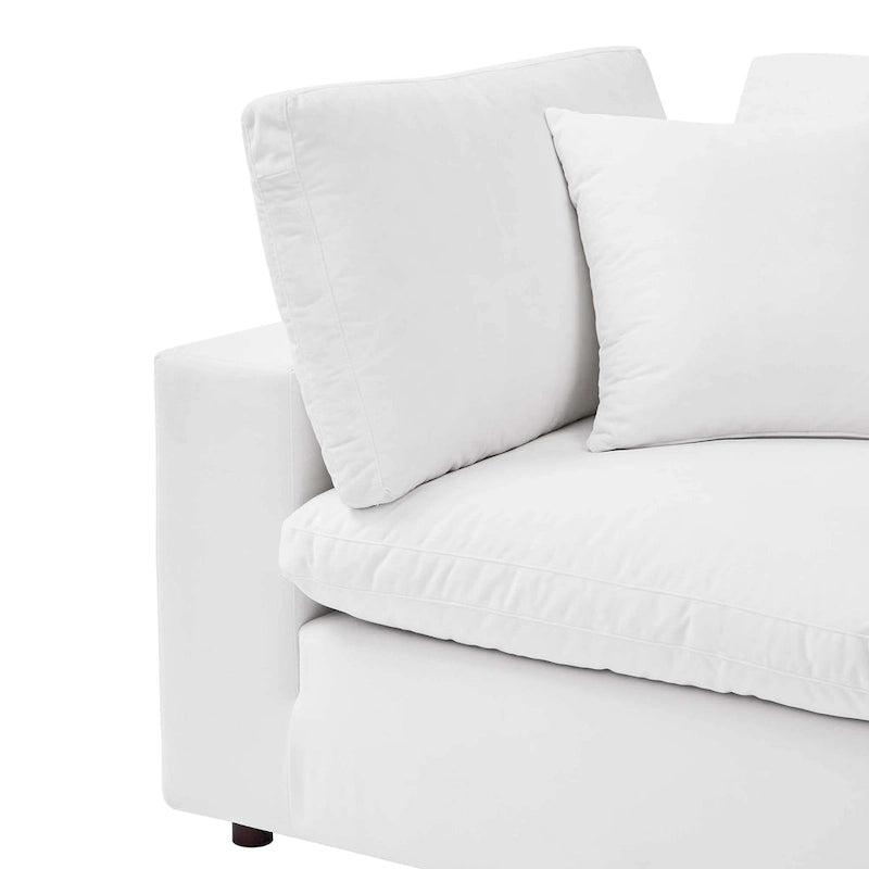 Down Filled Overstuffed Performance Velvet Corner Chair