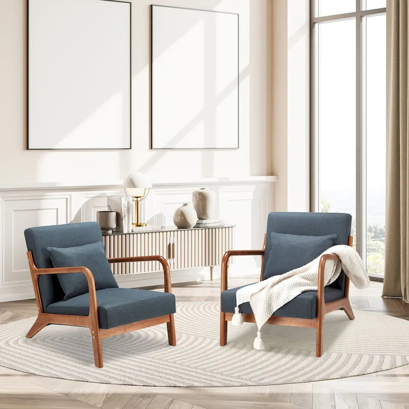 Mid Century Modern Living Room Reading Comfy Lounge Chairs
