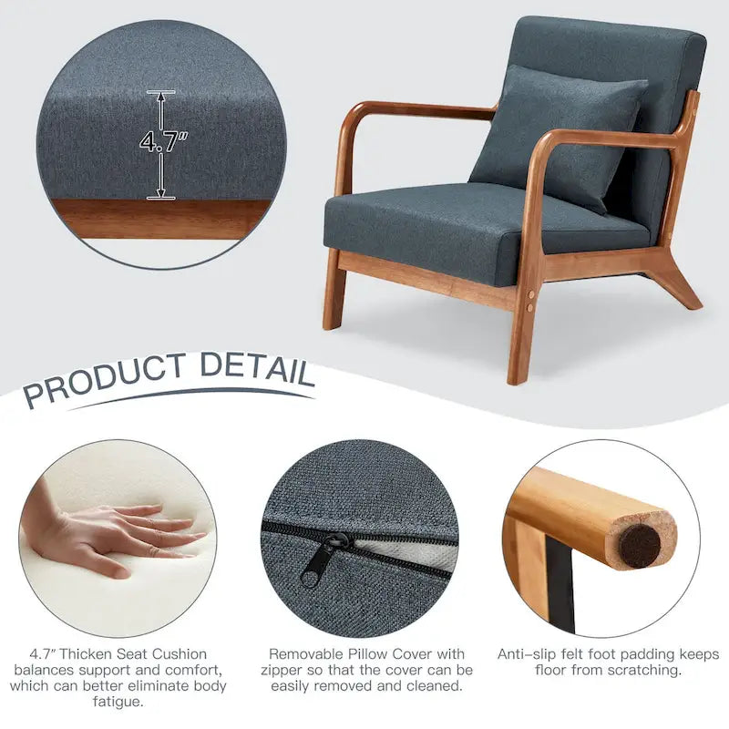 Mid Century Modern Living Room Reading Comfy Lounge Chairs