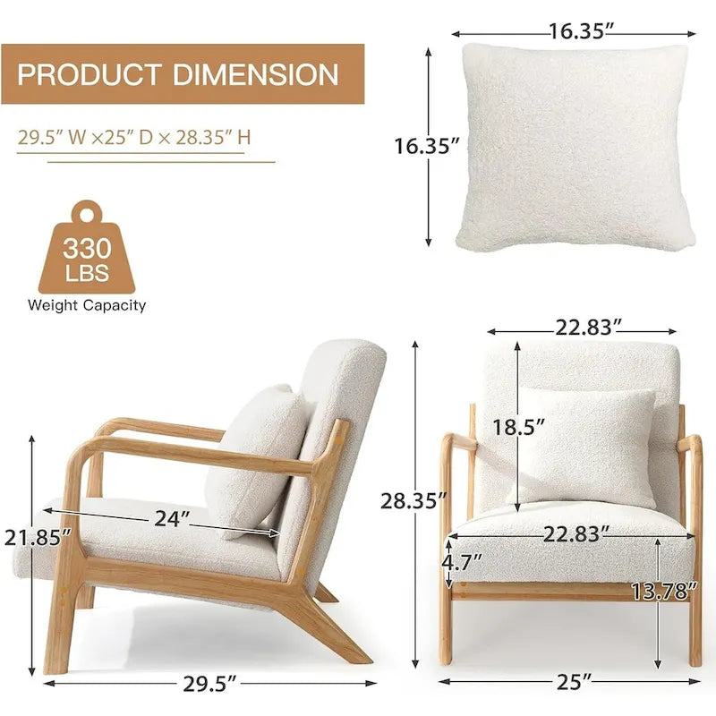 Mid Century Modern Living Room Reading Comfy Lounge Chairs