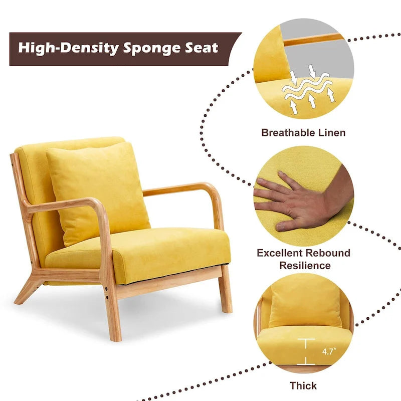 Mid Century Modern Living Room Reading Comfy Lounge Chairs