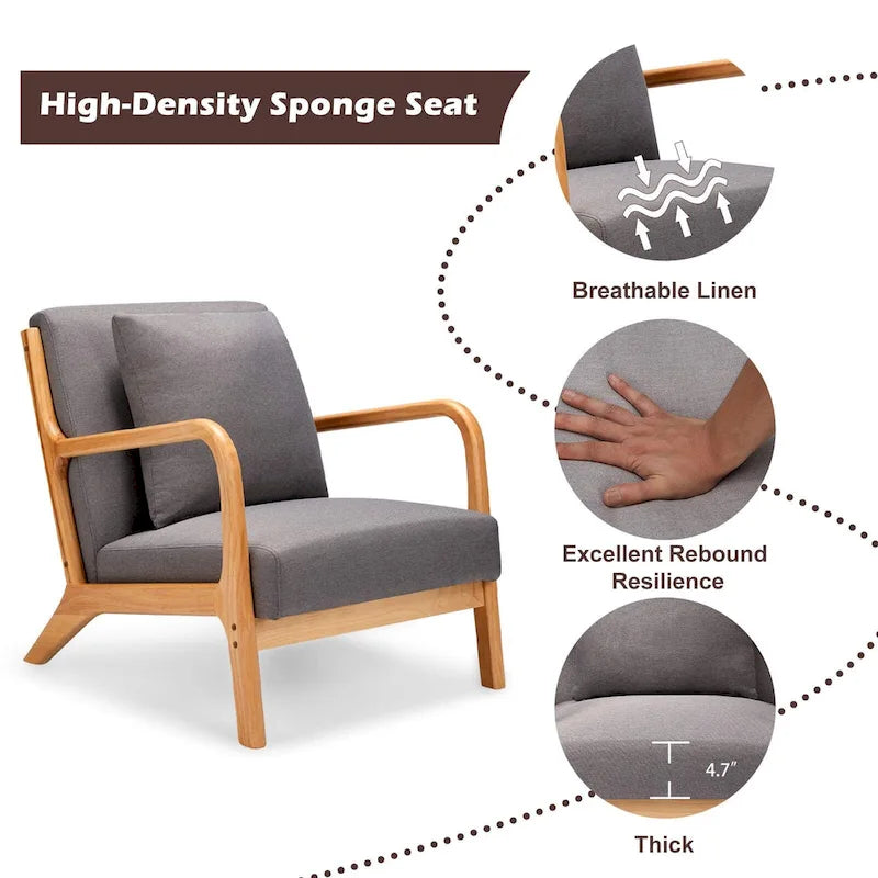 Mid Century Modern Living Room Reading Comfy Lounge Chairs