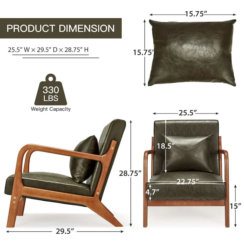 Mid Century Modern Living Room Reading Comfy Lounge Chairs