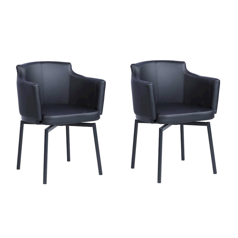 Modern Club Arm Chair with Memory Swivel, Set of 2
