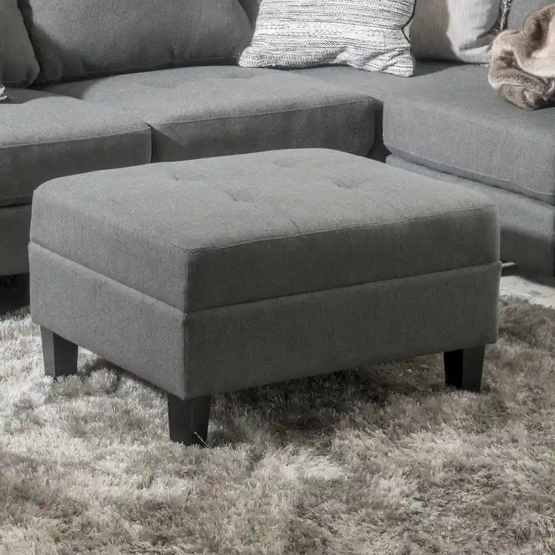 Tufted Fabric Ottoman by