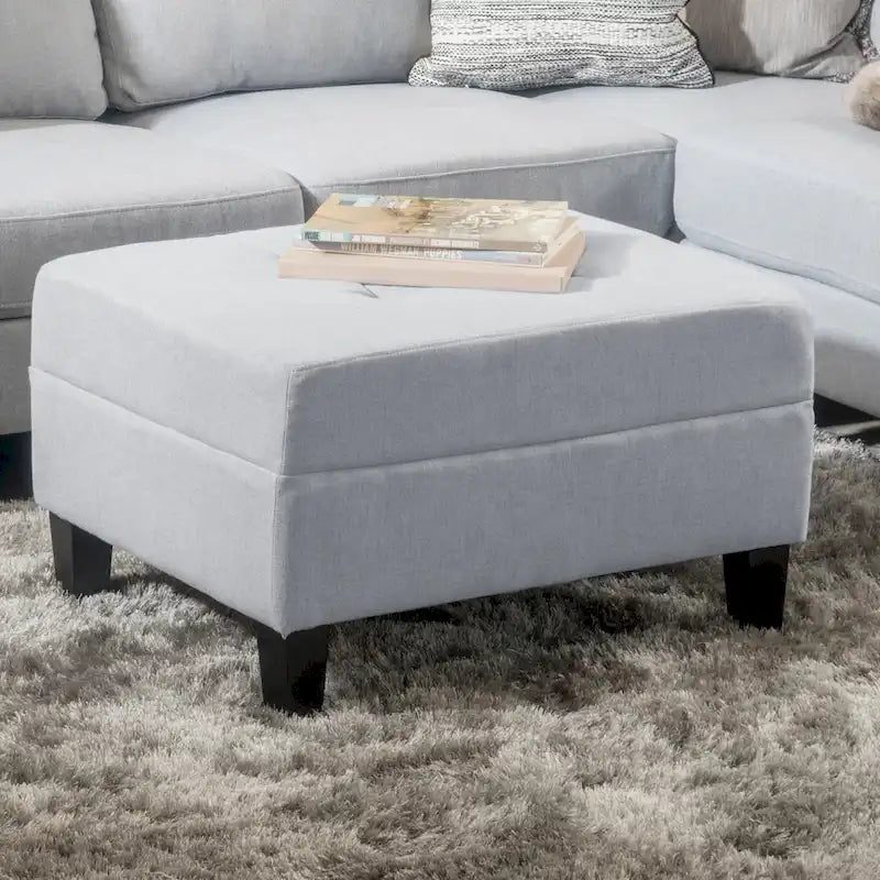 Tufted Fabric Ottoman by