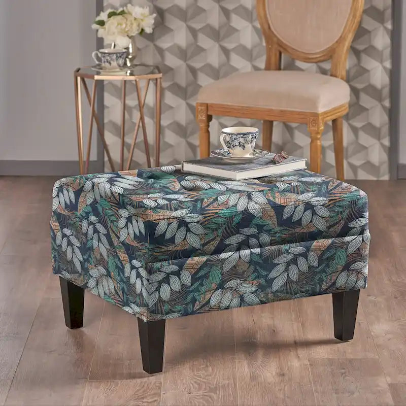Tufted Fabric Ottoman by
