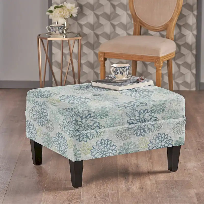 Tufted Fabric Ottoman by
