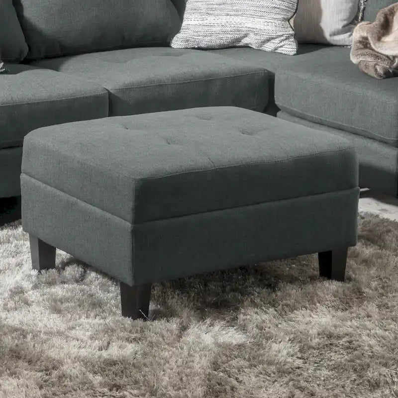 Tufted Fabric Ottoman by
