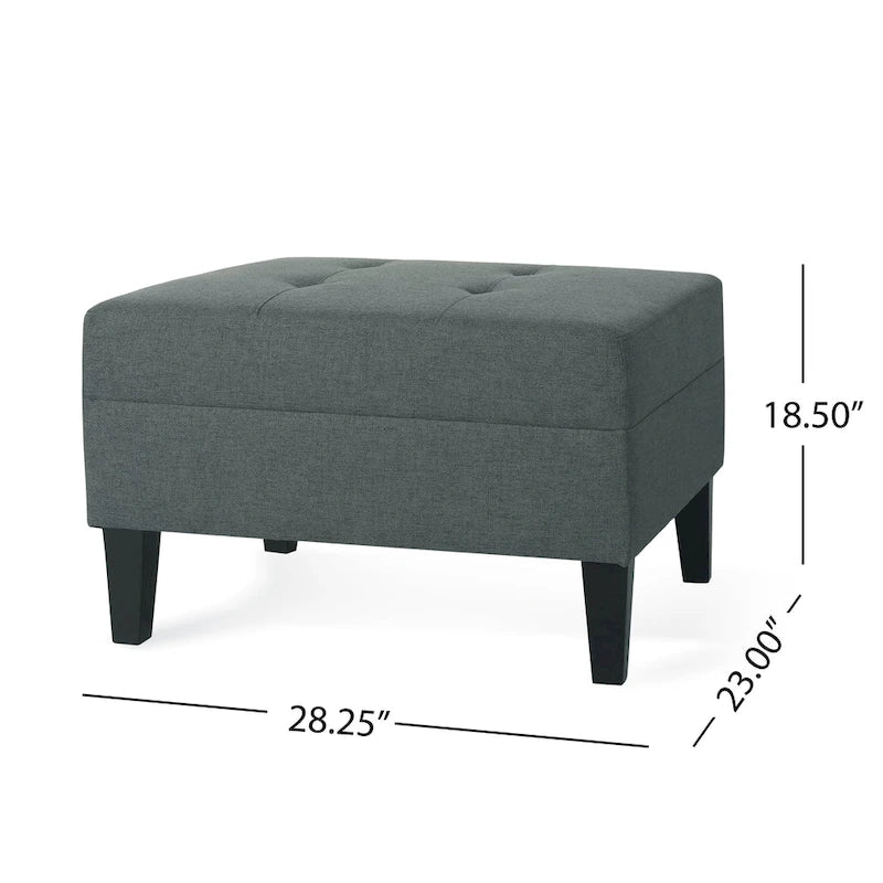 Tufted Fabric Ottoman by