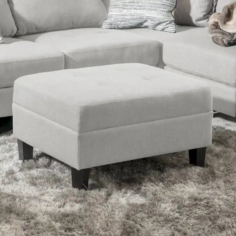 Tufted Fabric Ottoman by