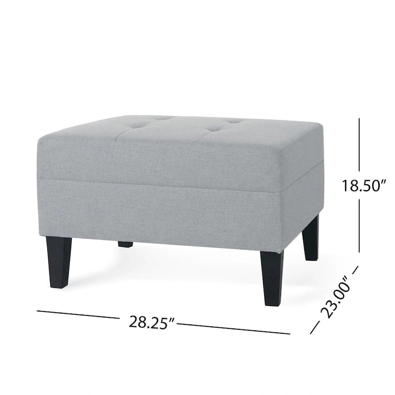 Tufted Fabric Ottoman by