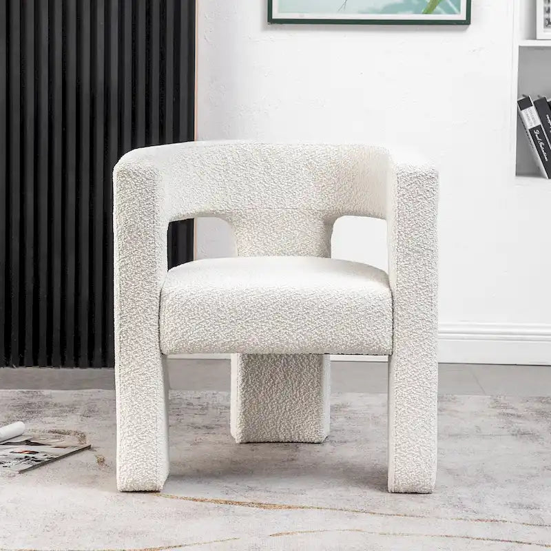 28 Wide Boucle Upholstered Square Armchair