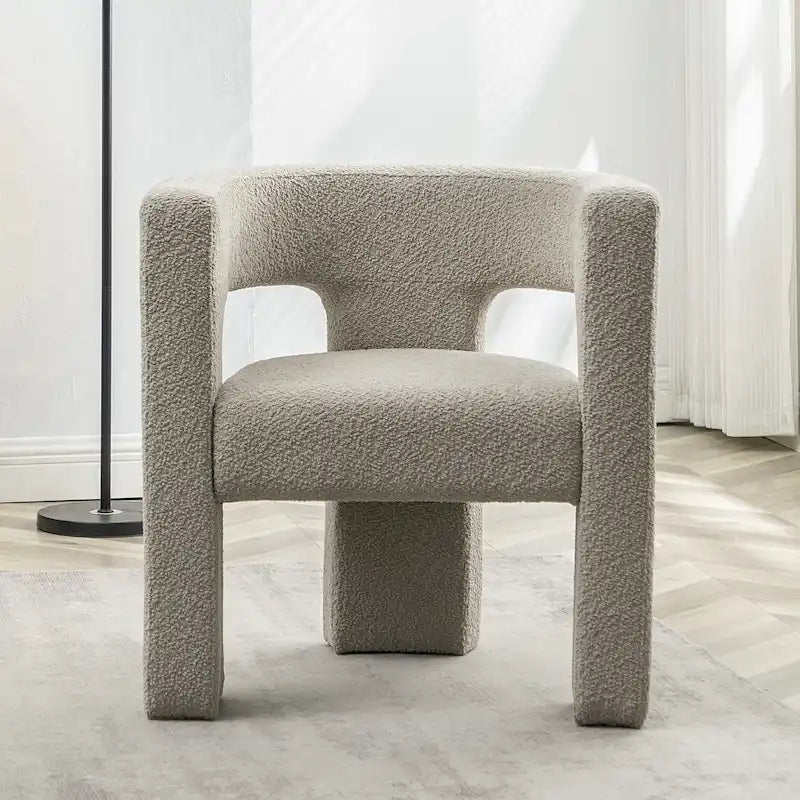 28 Wide Boucle Upholstered Square Armchair