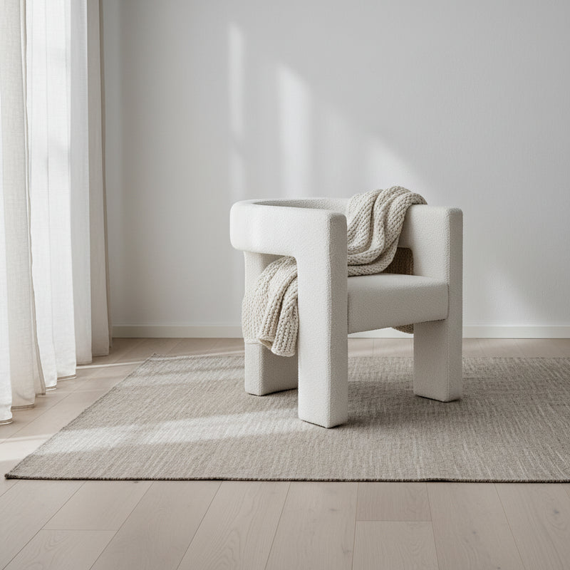 28 Wide Boucle Upholstered Square Armchair