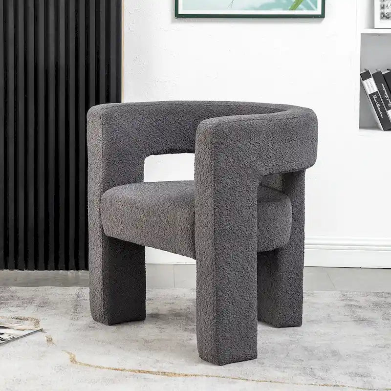 28 Wide Boucle Upholstered Square Armchair