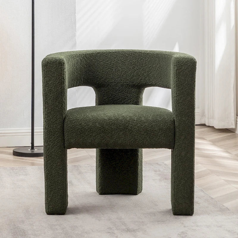 28 Wide Boucle Upholstered Square Armchair