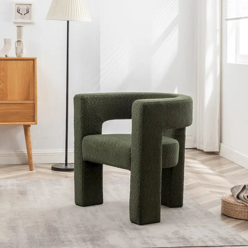 28 Wide Boucle Upholstered Square Armchair
