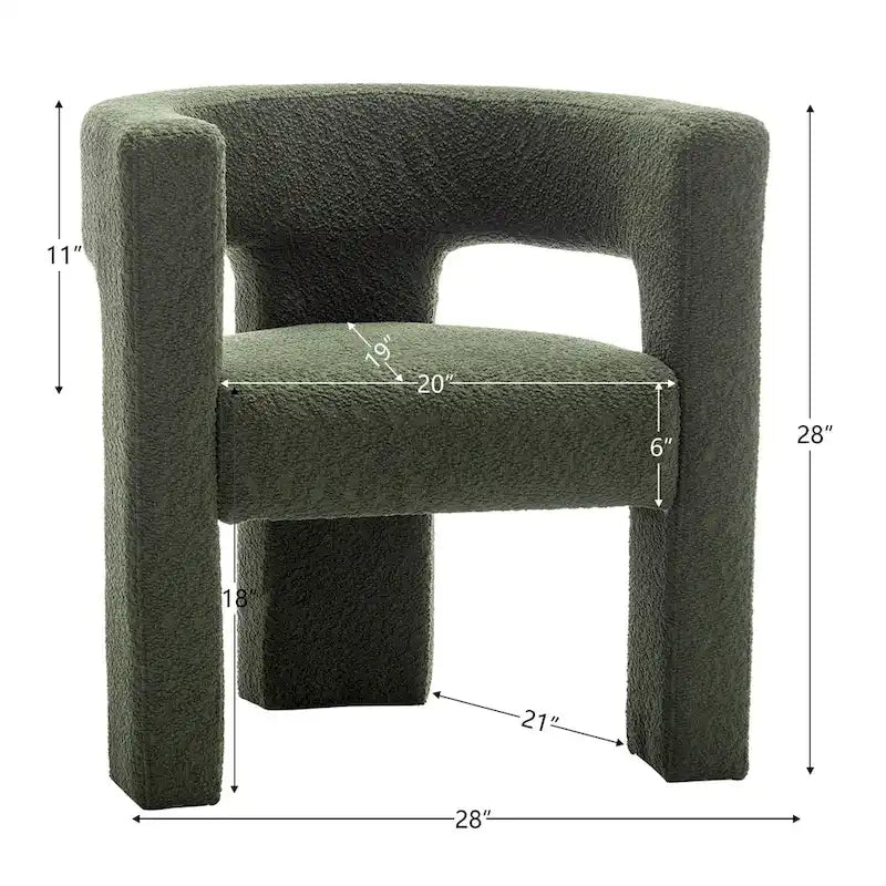 28 Wide Boucle Upholstered Square Armchair