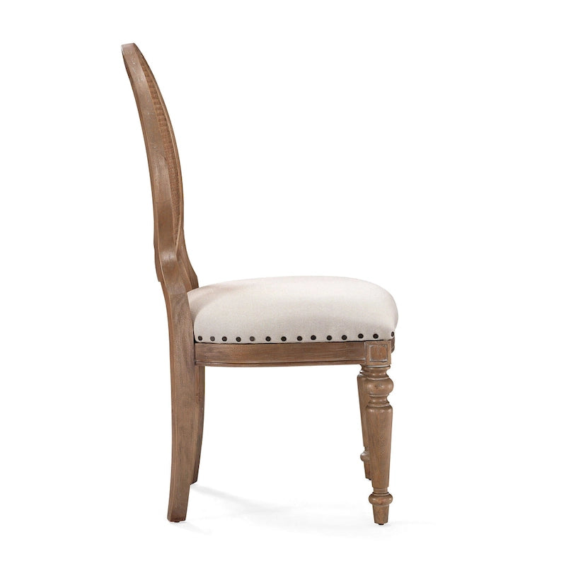 Oak Cane Back Dining Chairs (Set of 2)
