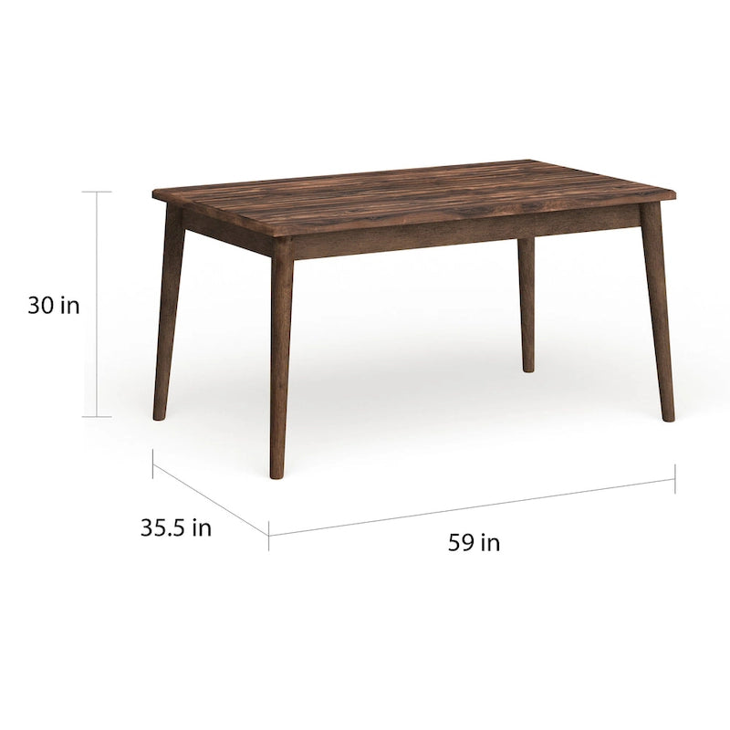 Midcentury Modern Brown 59-inch Dining Table
