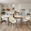 Set of 4 Mid-century Wood and Faux Leather Dining Chairs