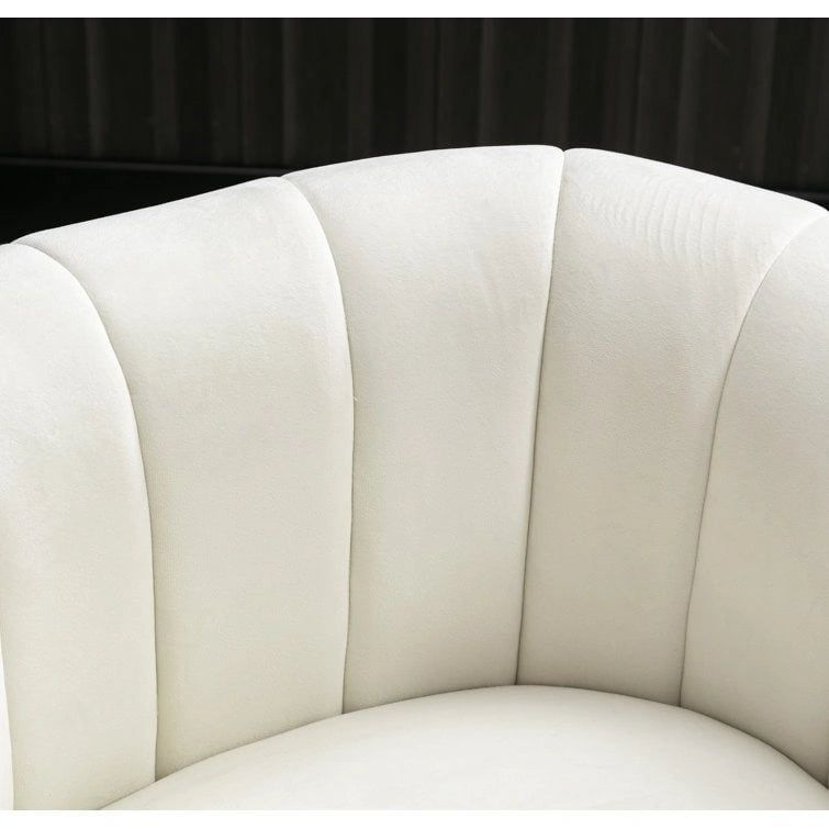 Oversize Velvet Swivel 360 Rotation Barrel Comfy Round Armchair With Plump Pillow Suitable For Living Room Bedroom
