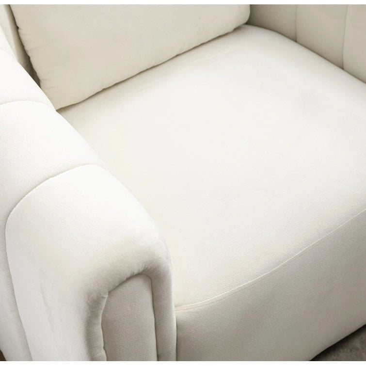 Oversize Velvet Swivel 360 Rotation Barrel Comfy Round Armchair With Plump Pillow Suitable For Living Room Bedroom