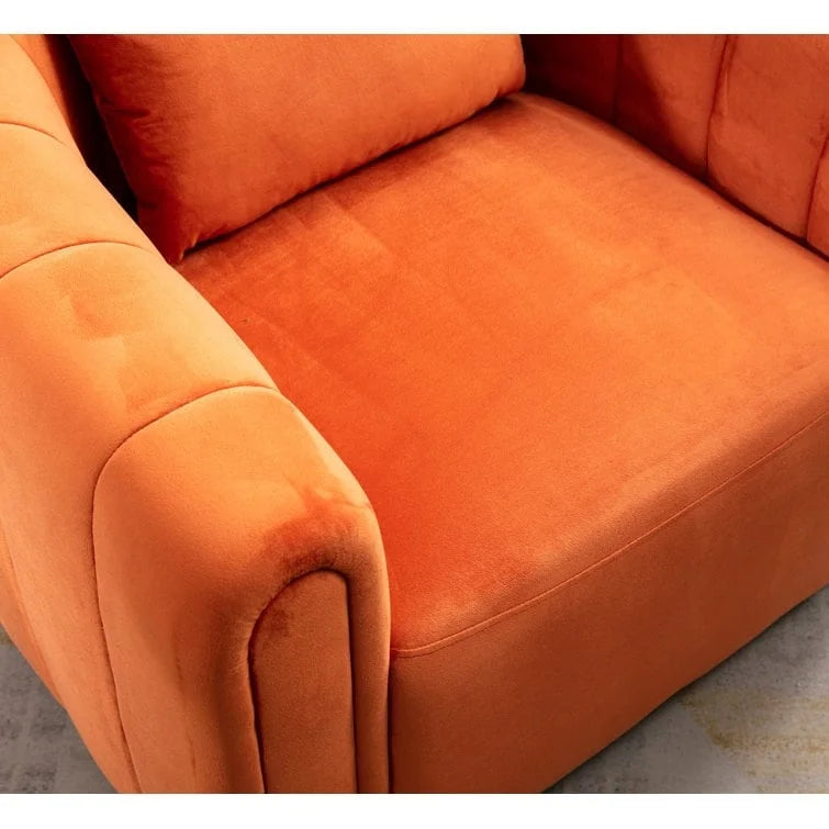 Oversize Velvet Swivel 360 Rotation Barrel Comfy Round Armchair With Plump Pillow Suitable For Living Room Bedroom