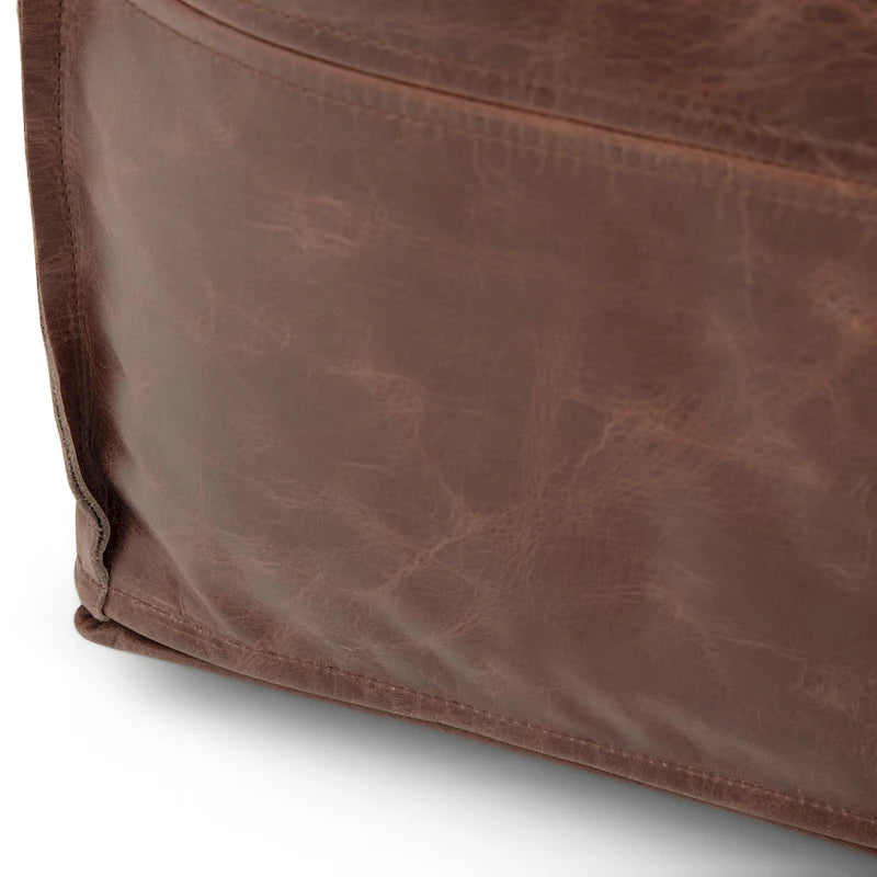 Boho Square Pouf in Leather