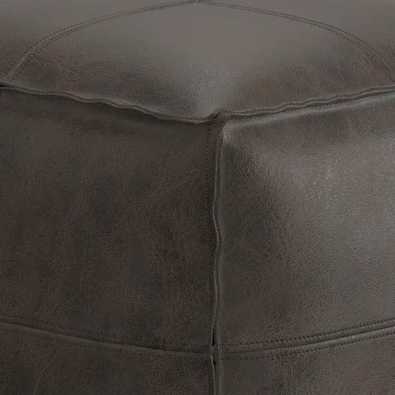 Boho Square Pouf in Leather